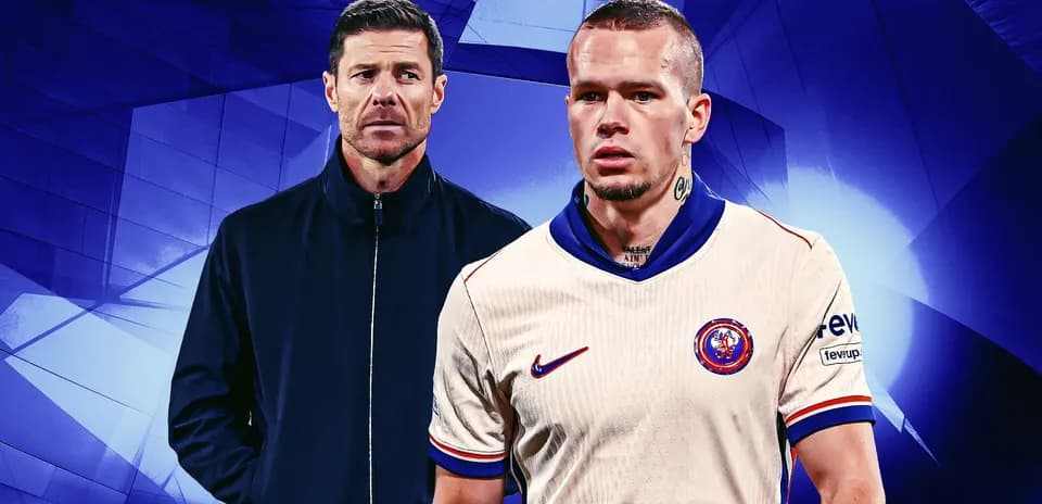 Entrenador y jugador en fondo abstracto azul