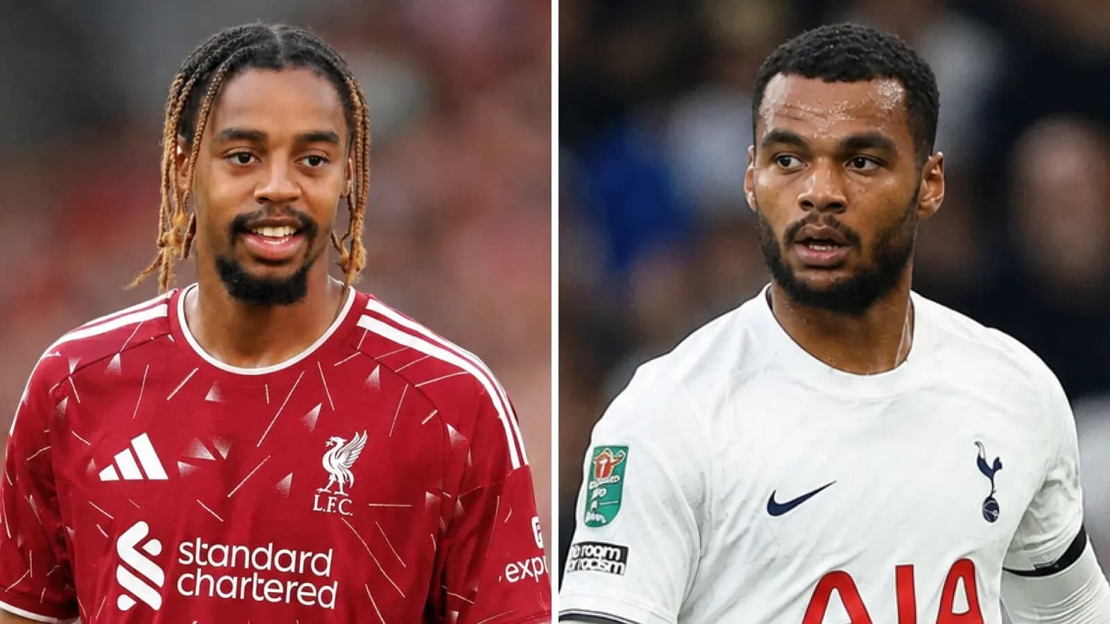 Jugadores de Liverpool y Tottenham posando para la foto