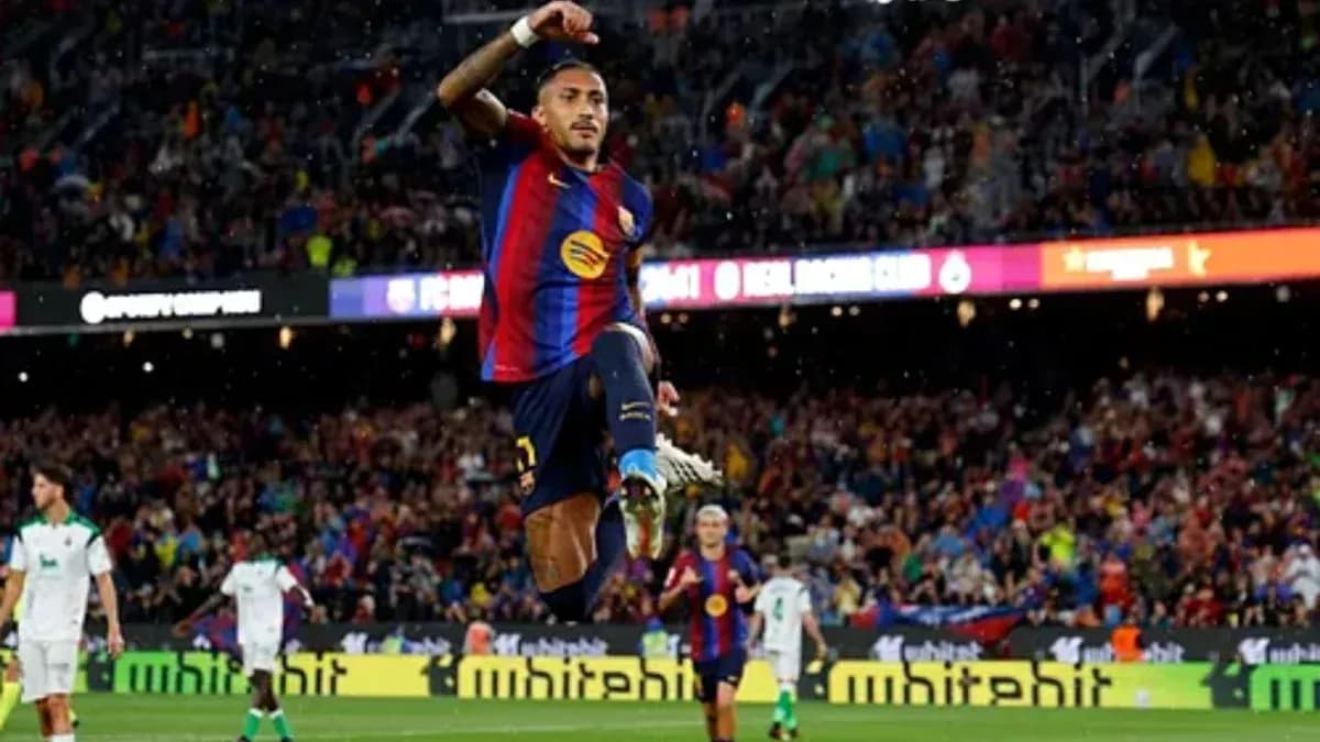 Jugador de Barcelona celebrando un gol en el Camp Nou
