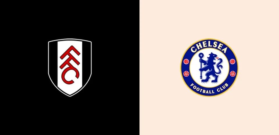 Logos de Fulham y Chelsea en fondo contrastante