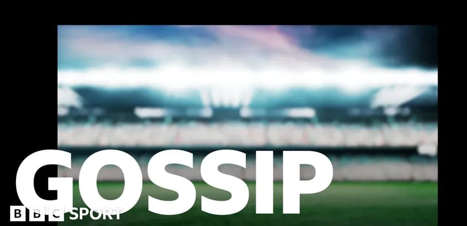Estadio desenfocado con texto 'GOSSIP' en primer plano