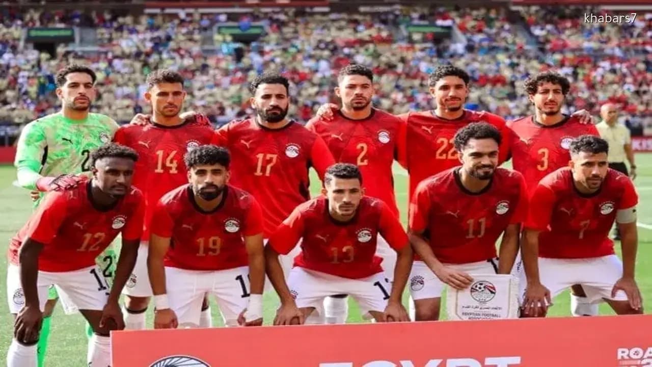 Equipo de fútbol de Egipto posando para la foto