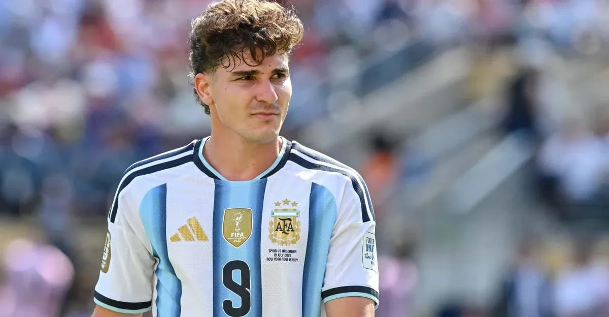Jugador de Argentina con camiseta de la selección