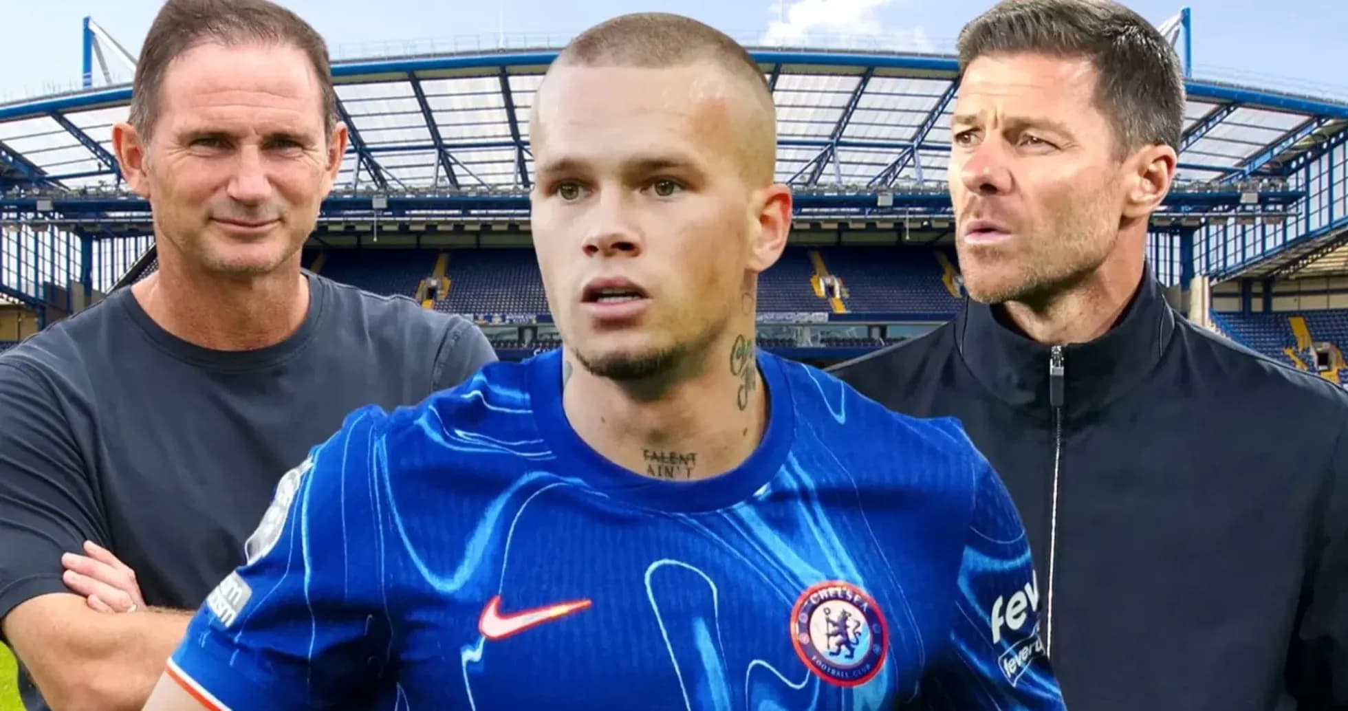 Jugadores y entrenadores de Chelsea en el estadio