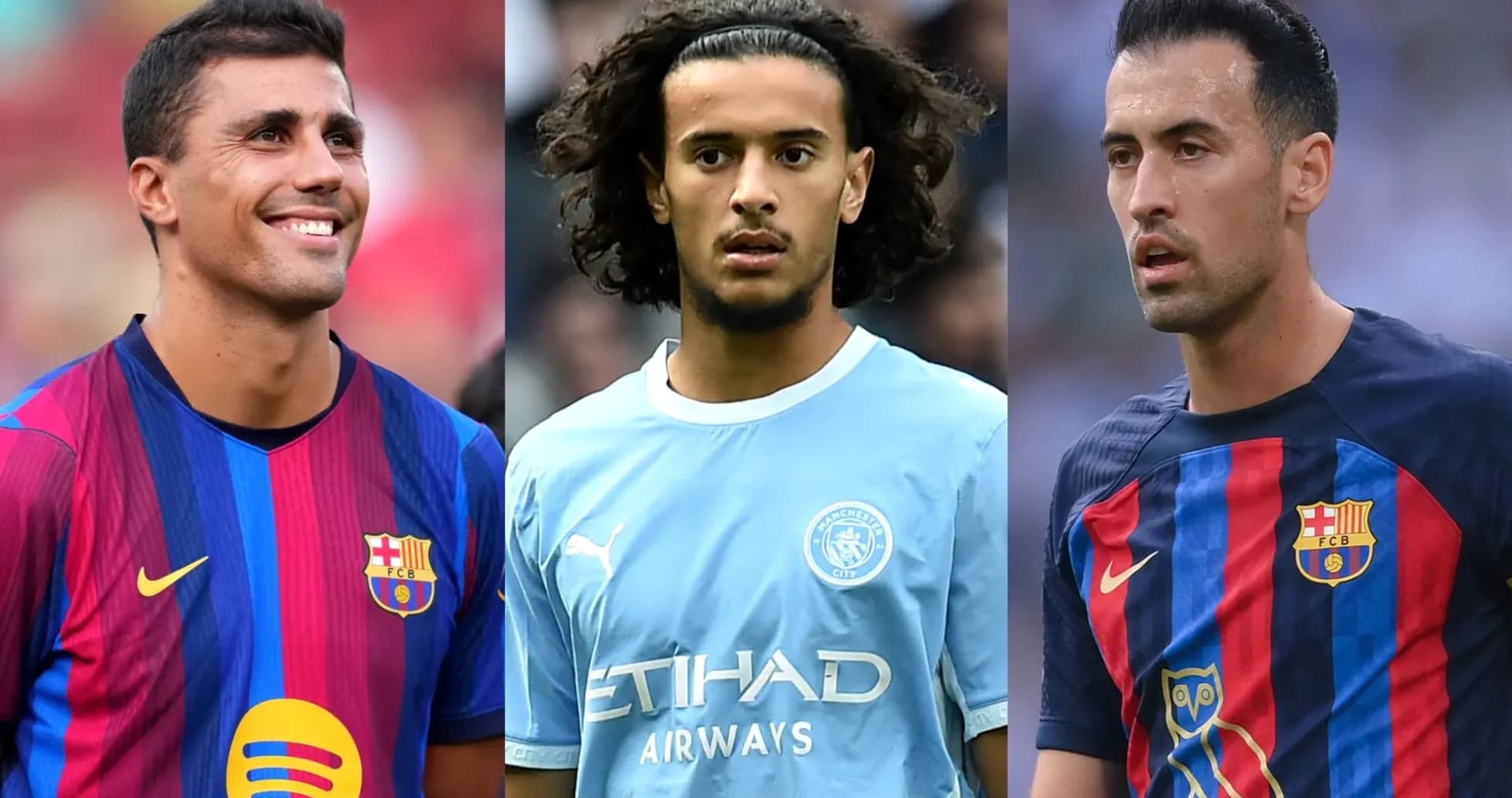 Tres jugadores de fútbol en sus camisetas de clubes