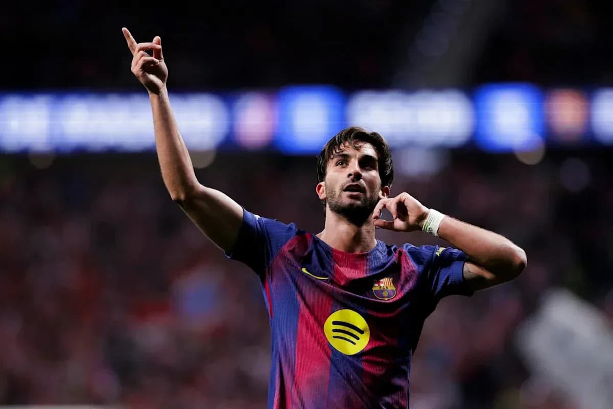 Jugador de Barcelona celebrando un gol en el campo