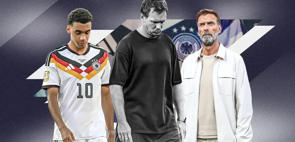 Tres personas, un jugador y dos entrenadores en fondo gráfico