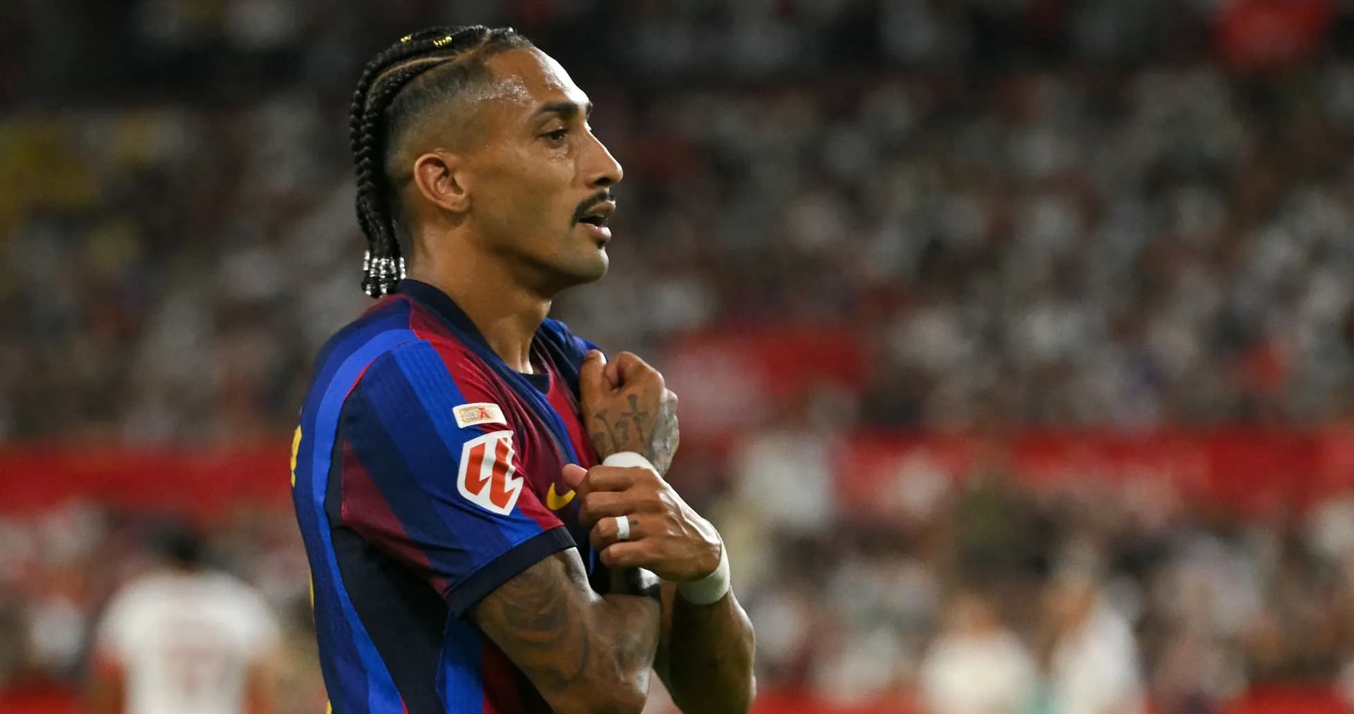 Jugador de Barcelona durante un partido en el estadio