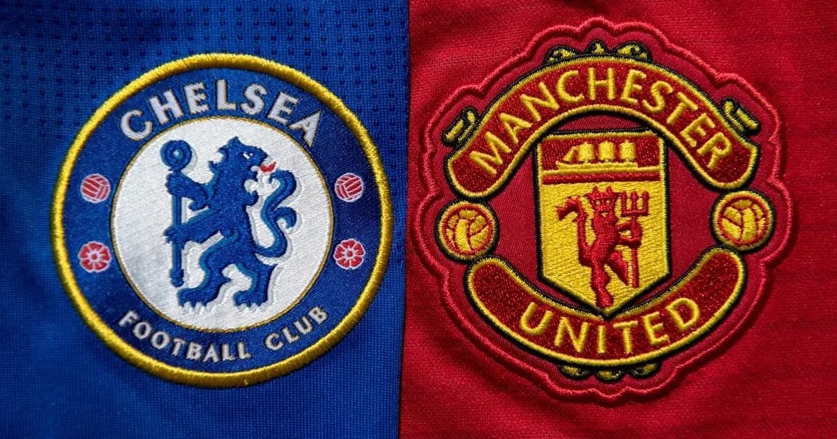 Emblemas de Chelsea y Manchester United en tela