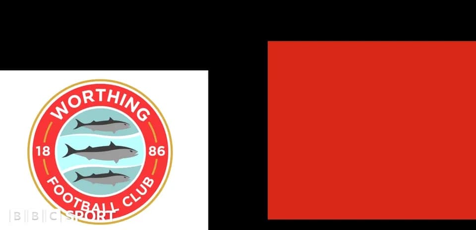 Escudo del Worthing Football Club con fondo rojo
