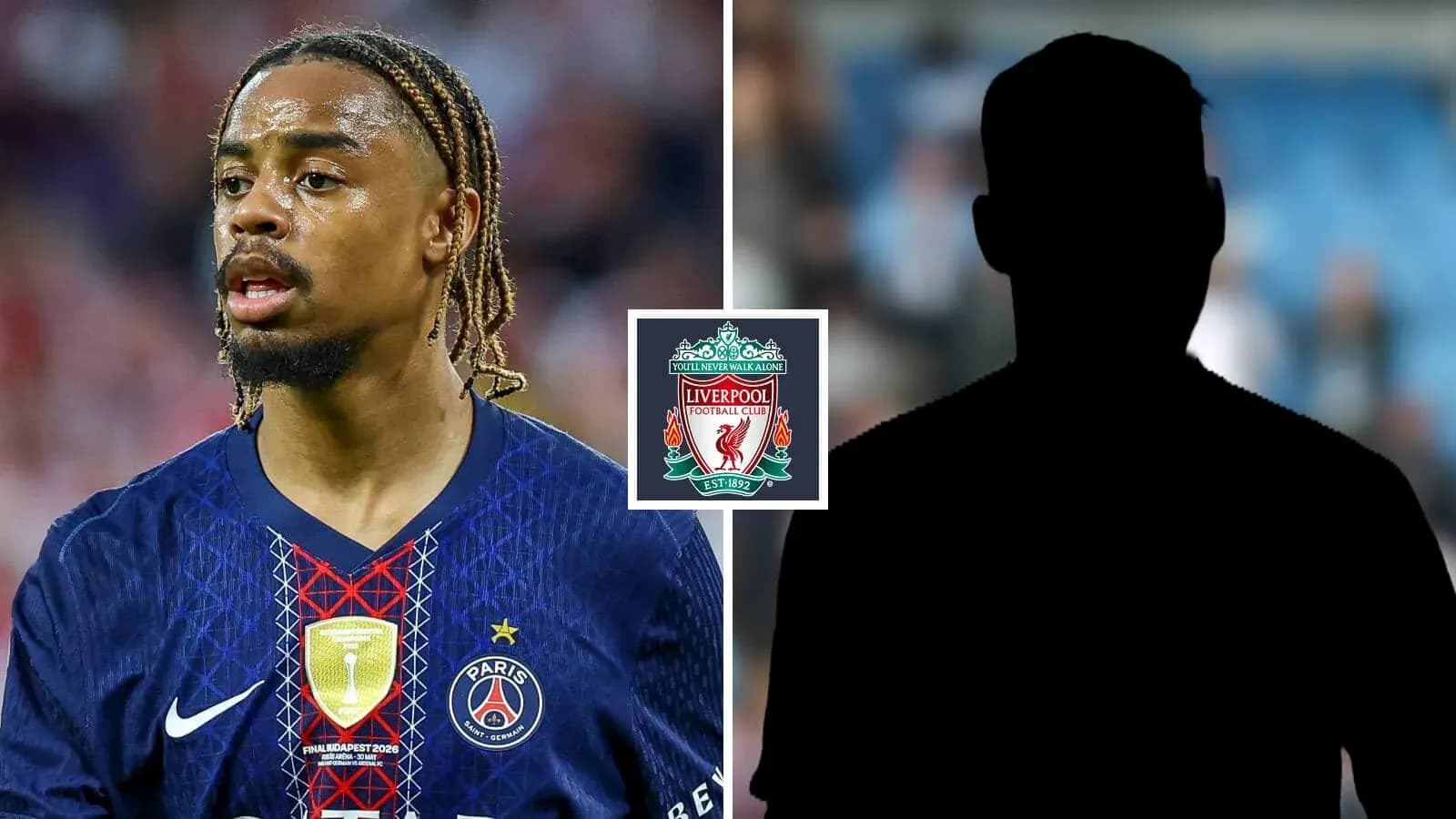 Jugador de PSG con logo de Liverpool en imagen