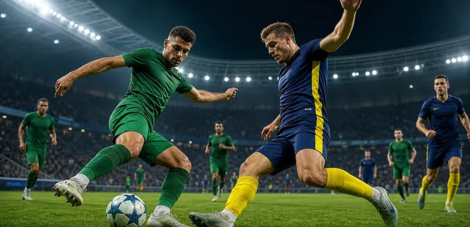 Dos jugadores luchando por el balón en un partido