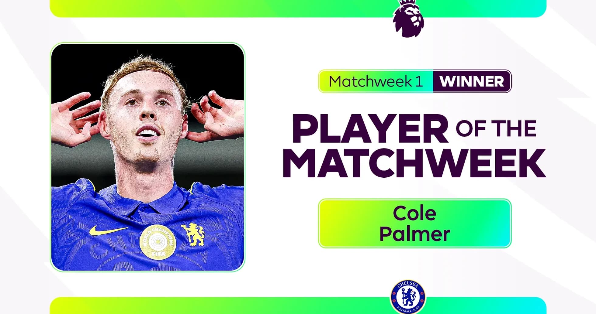 Cole Palmer celebrating as Player of the Matchweek