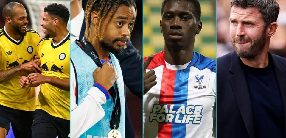 Jugadores y entrenador de fútbol en diferentes momentos