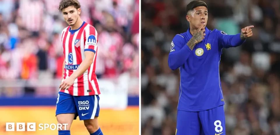 Jugadores de Atlético de Madrid y Chelsea en acción