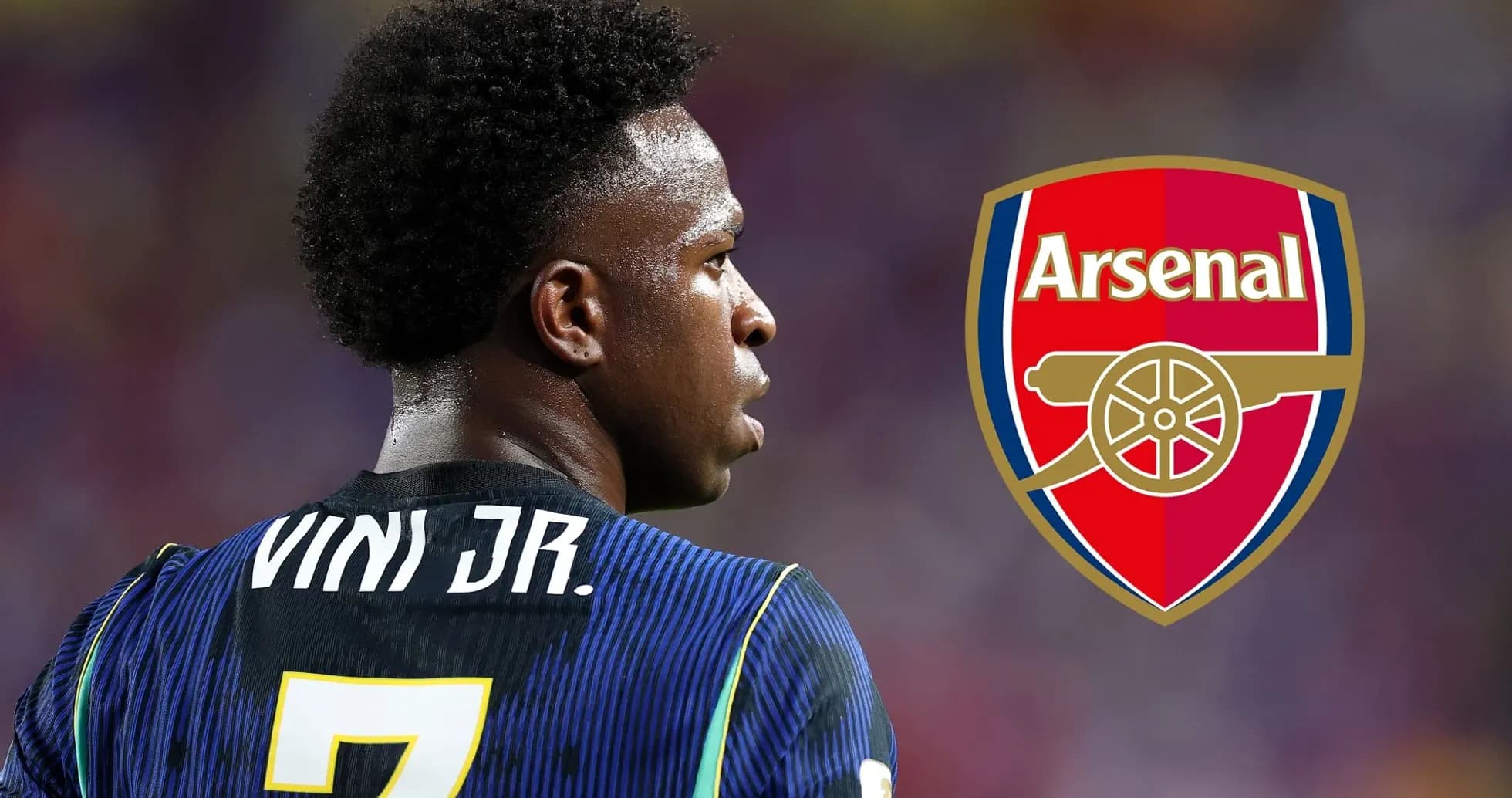 Jugador con camiseta de Vini Jr. y logo de Arsenal