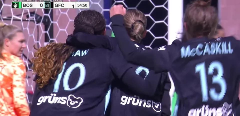 Jugadoras de Gotham FC celebrando un gol