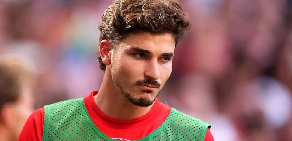 Jugador en el calentamiento antes del partido