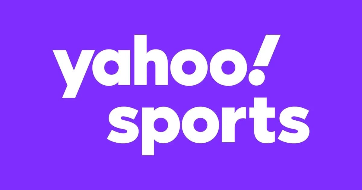 Logotipo de Yahoo Sports en fondo púrpura