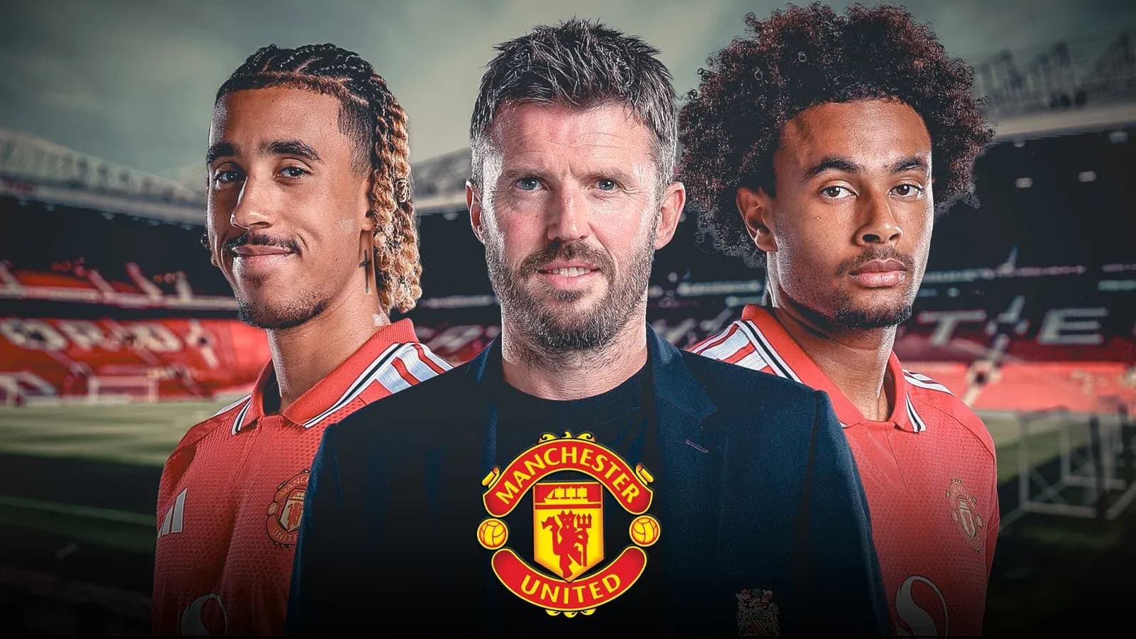 Jugadores de Manchester United y entrenador en el estadio