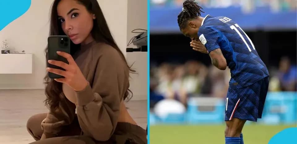 Mujer tomando selfie y jugador en acción