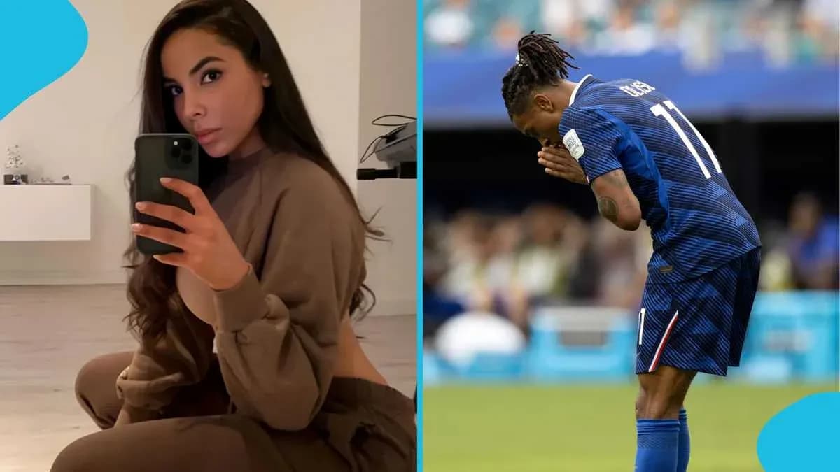Mujer tomando selfie y jugador en acción