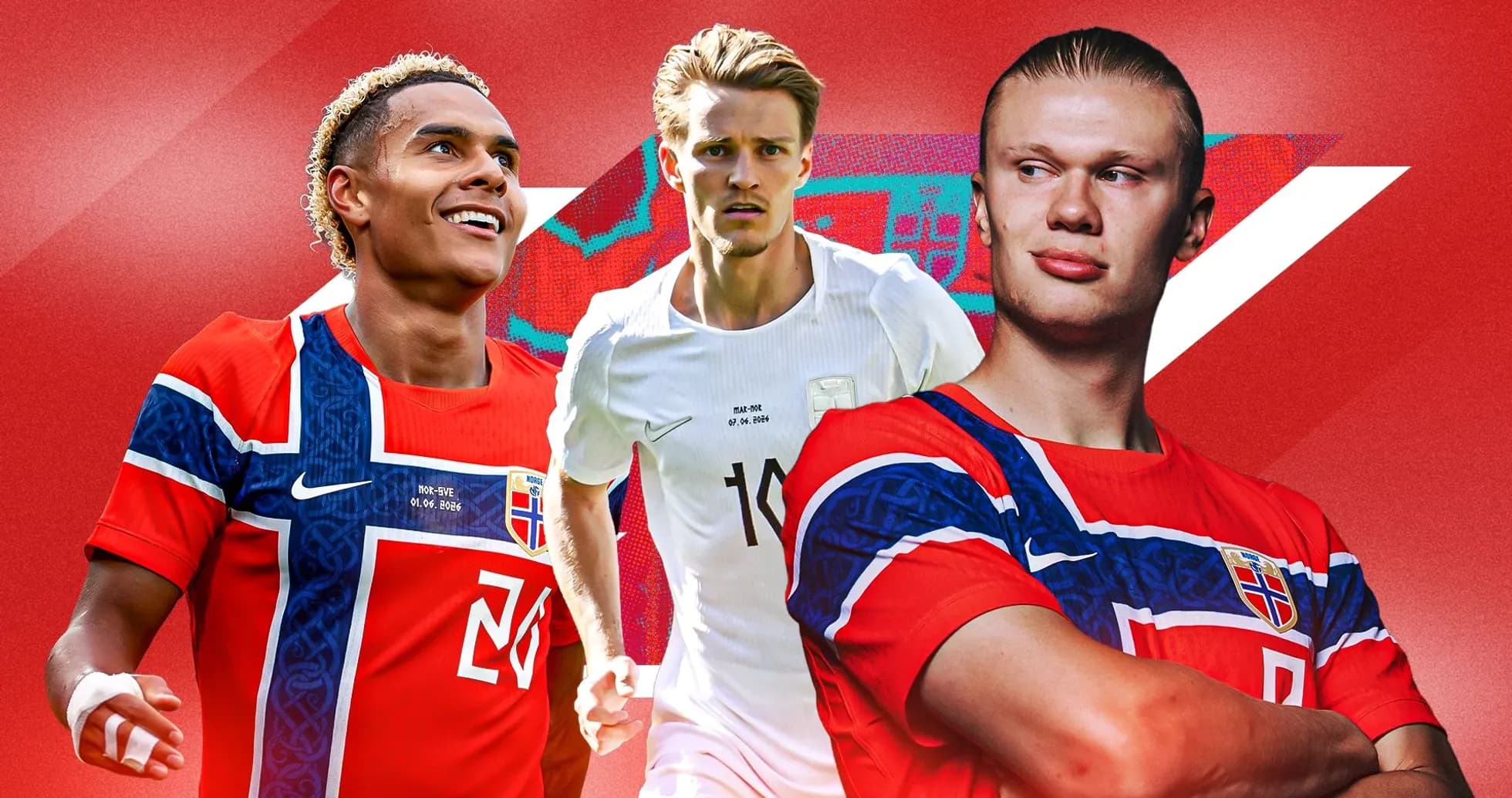 Jugadores noruegos en uniforme durante presentación
