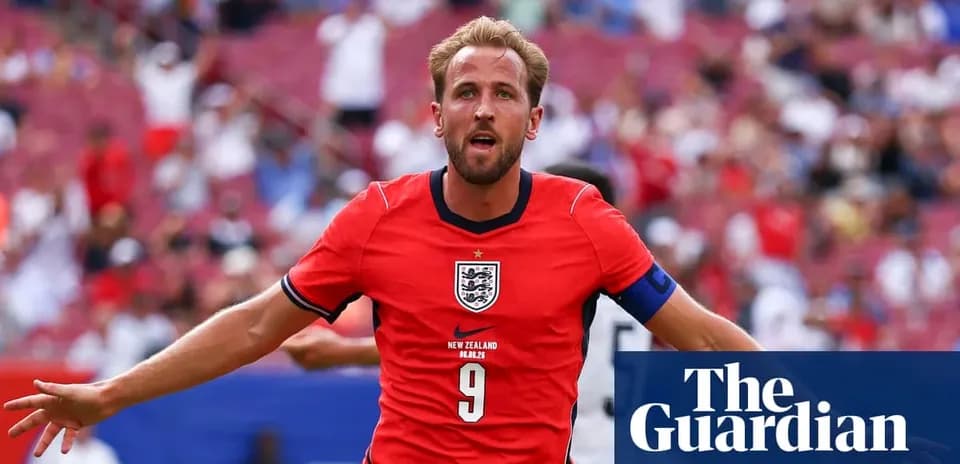 Harry Kane celebrando un gol con camiseta de Inglaterra
