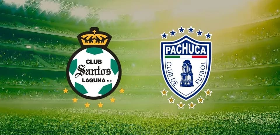 Logos de Santos Laguna y Pachuca en el estadio