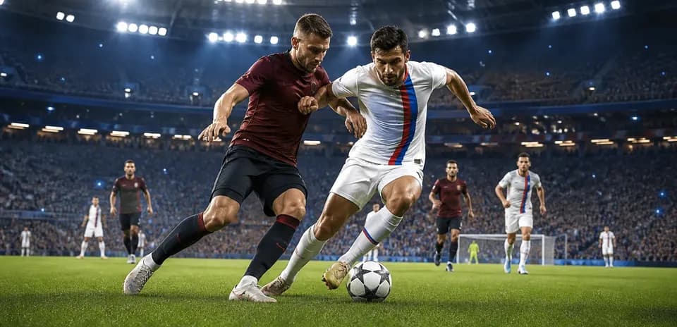 Dos jugadores compitiendo por el balón en un partido