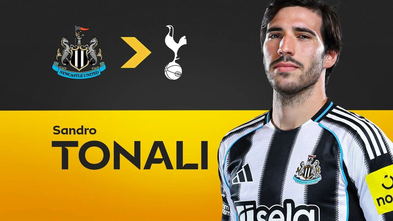 Sandro Tonali con camiseta de Newcastle United