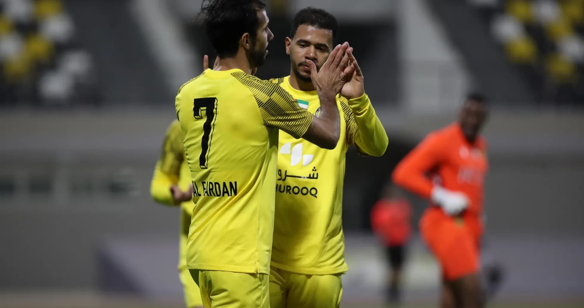 Jugadores de Al Wasl celebrando un gol