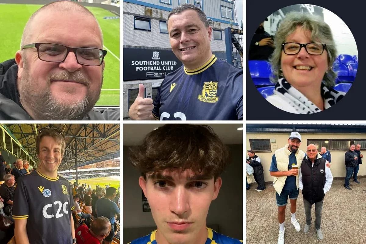 A collage of Southend United football fans