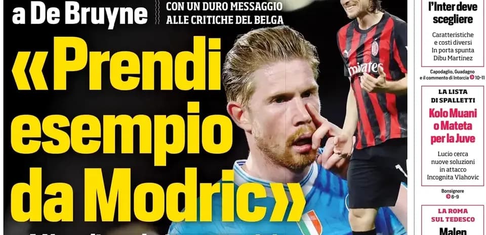 Titulares sobre De Bruyne y Modric en periódico deportivo