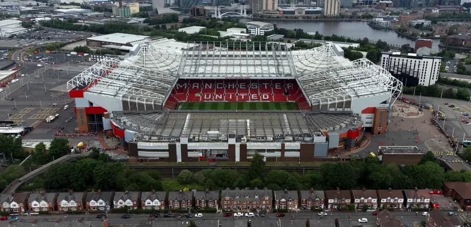 Vista aérea del estadio Old Trafford en Manchester