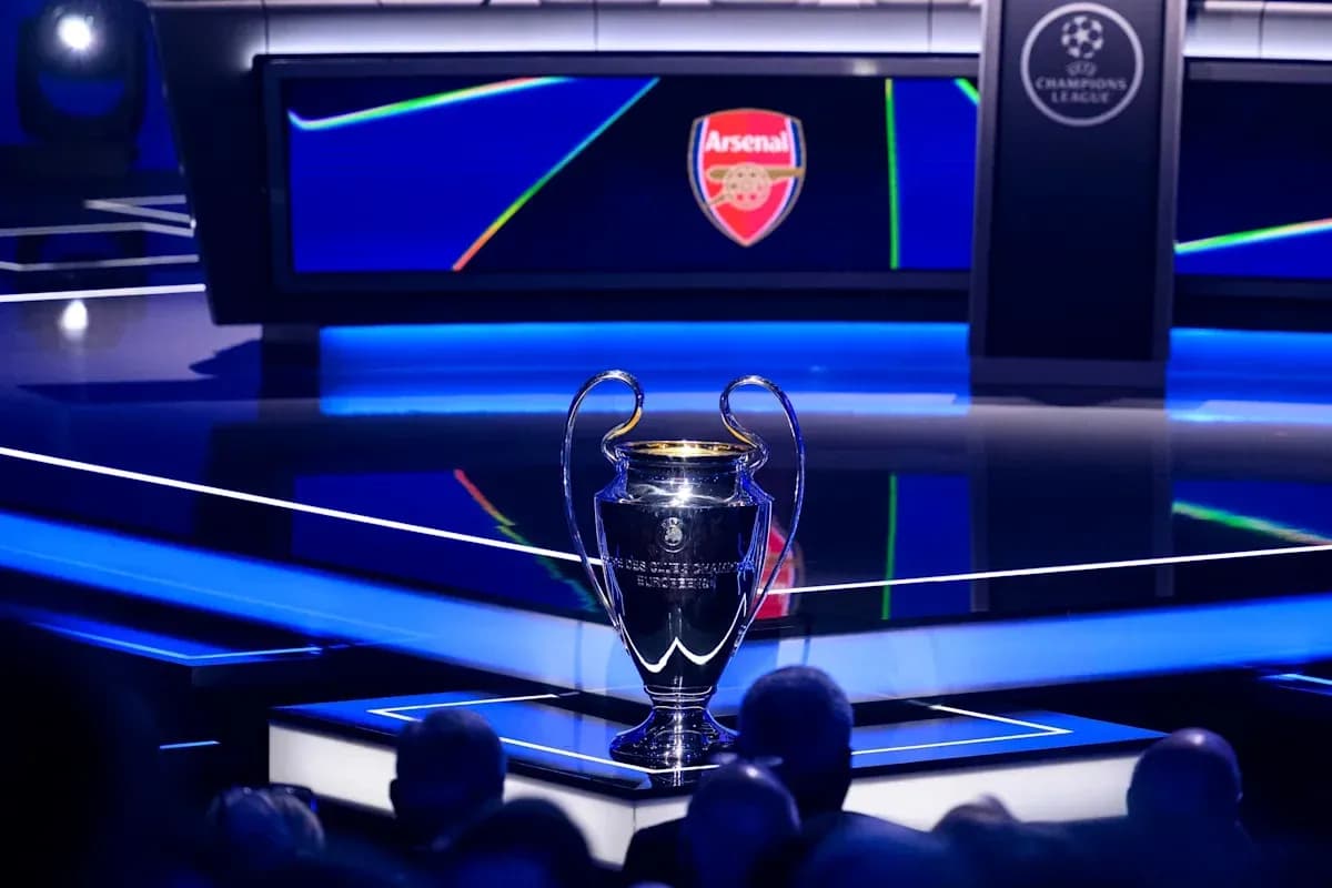 Trofeo de la UEFA Champions League en escenario