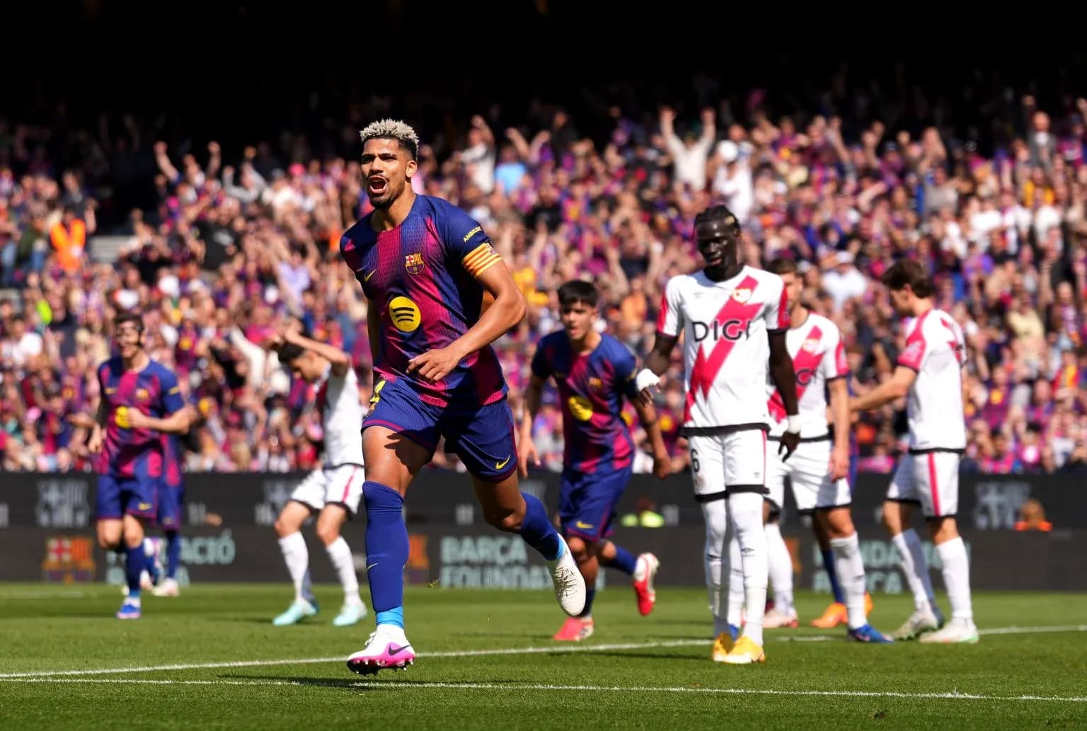 Celebración de gol de un jugador del Barcelona