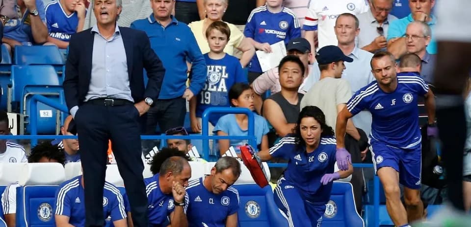 José Mourinho directing team during Chelsea match