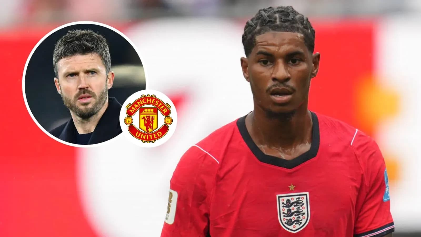 Jugador de Inglaterra en uniforme rojo durante un partido