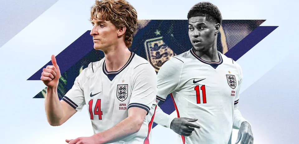 Dos jugadores de Inglaterra en uniforme durante presentación