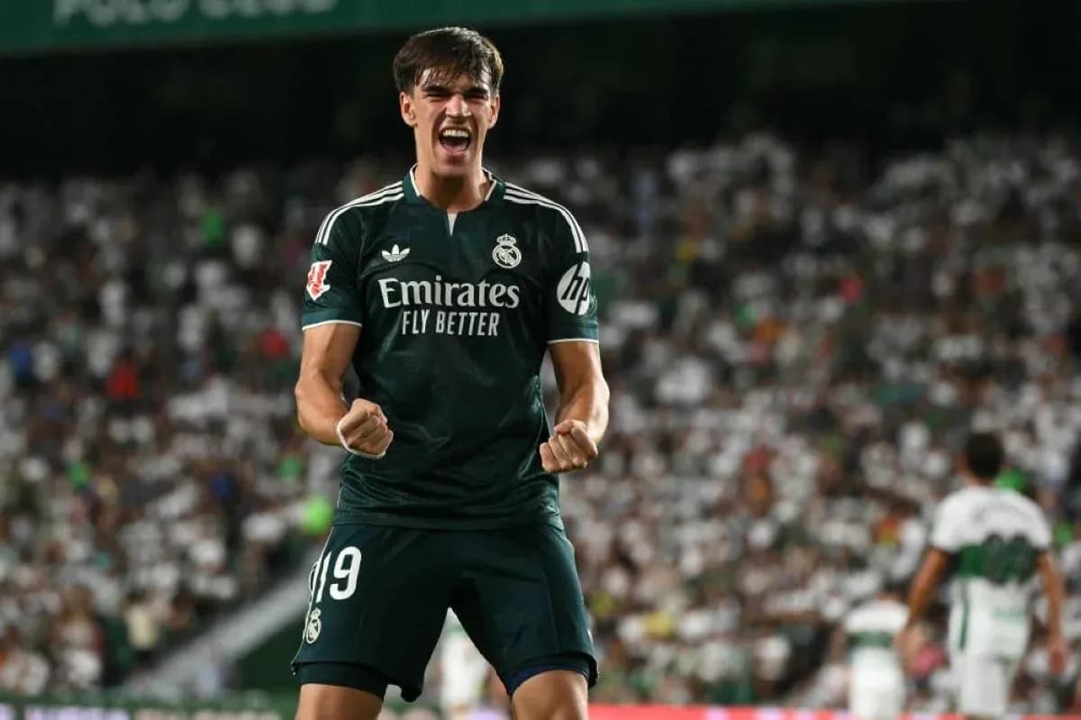 Jugador de Real Madrid celebrando un gol