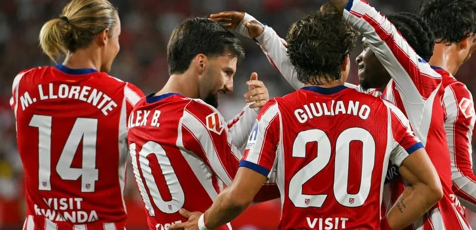 Jugadores del Atlético celebrando un gol