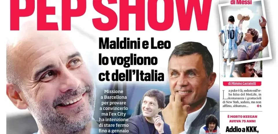 Titulares sobre Pep Guardiola y Maldini en portada