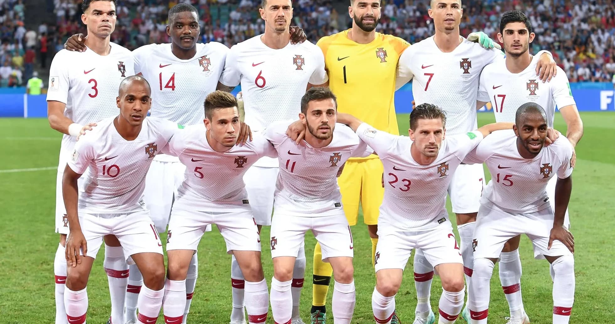 Jugadores de Portugal posando para la foto