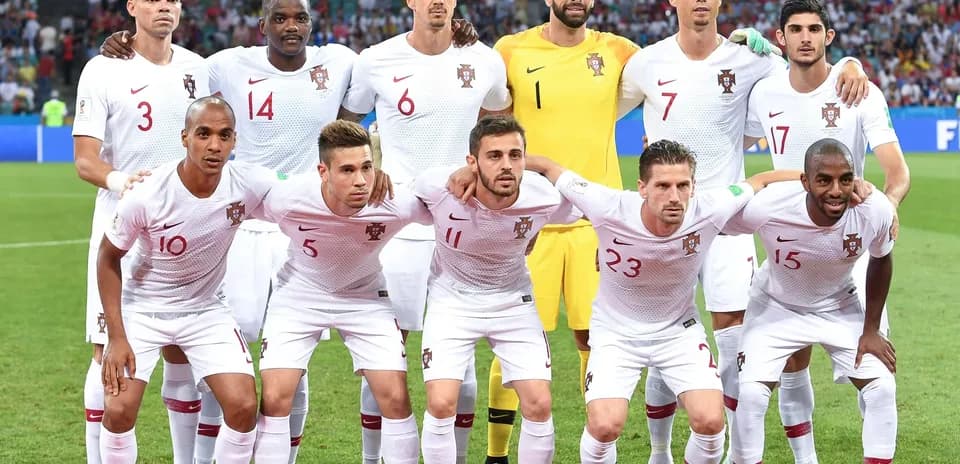 Jugadores de Portugal posando para la foto