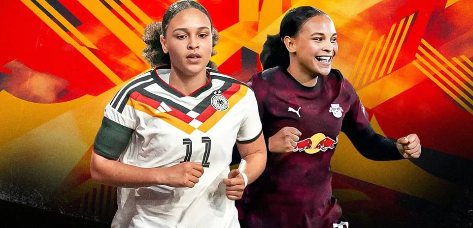 Jugadoras de fútbol en uniformes de competición