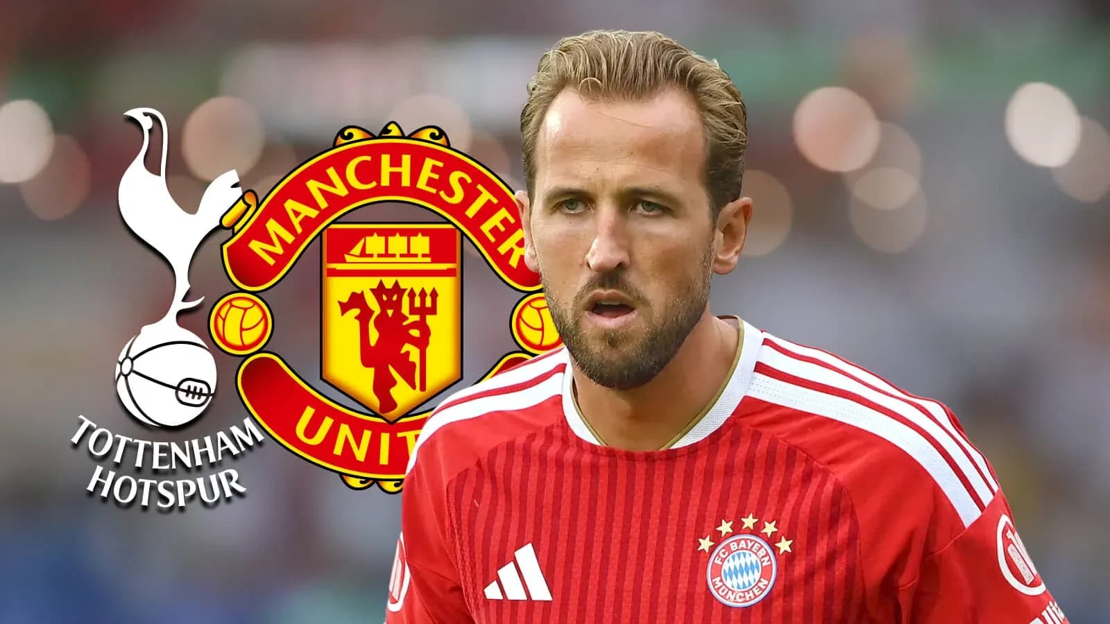 Jugador con camiseta de Bayern Múnich y logos de clubes