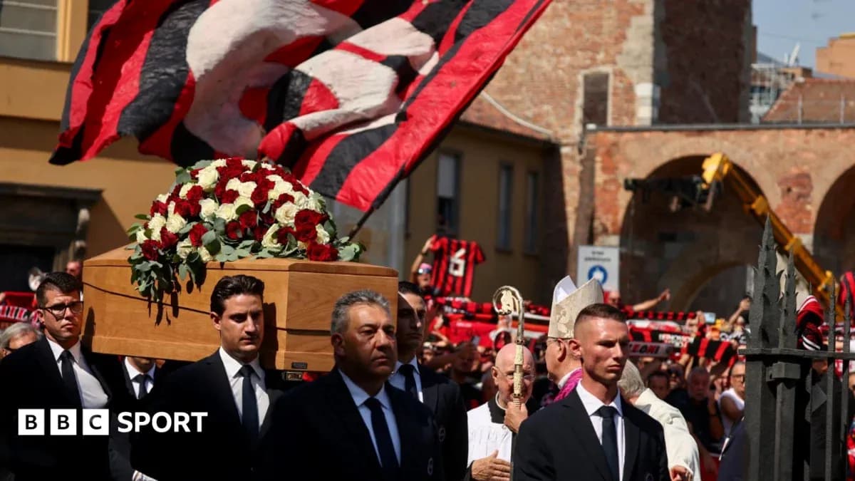 Funeral procession with a coffin and supporters