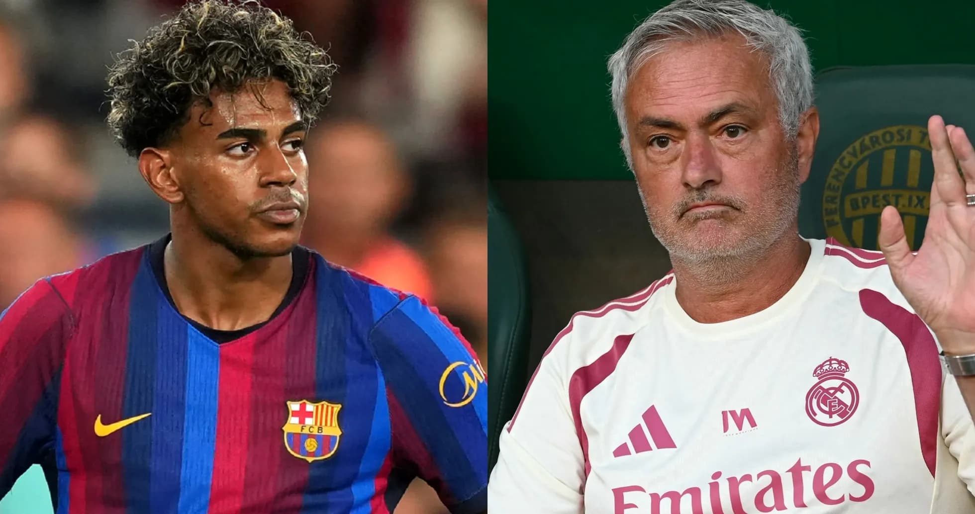 Jugador de Barcelona y entrenador de Madrid en contraste
