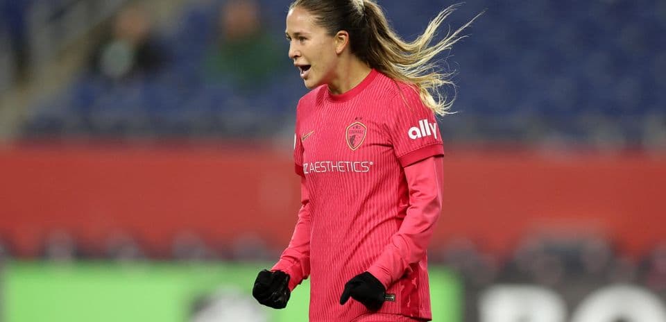 Jugadora de North Carolina Courage celebrando un gol